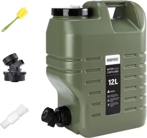 3.2 Gallon Camping Water Jug with Spout, GIGYES No Leakage Food Grade Camping Water Tank with Spigot for Picnic, BBQ Supplies