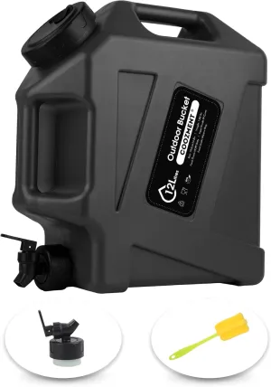 3.2 Gallon/5 Gallon Water Containers with Spigot, BPA Free Water Jug, Military Green Water Tank, Multifunction Water Storage Containers for Camping Outdoor Hiking,Emergency Stroage