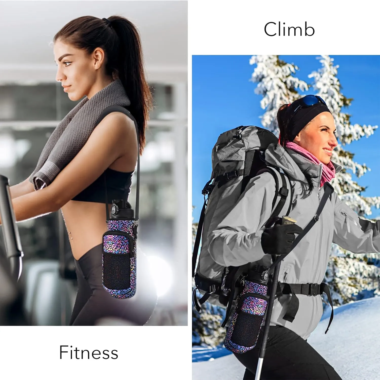 32 oz Water Bottles with Straw & Strap, Motivational Water Bottles with Times to Drink, BPA Free Reusable Sports Water Bottle with Sleeve Carrier for Hiking, Travel, Running or Fitness