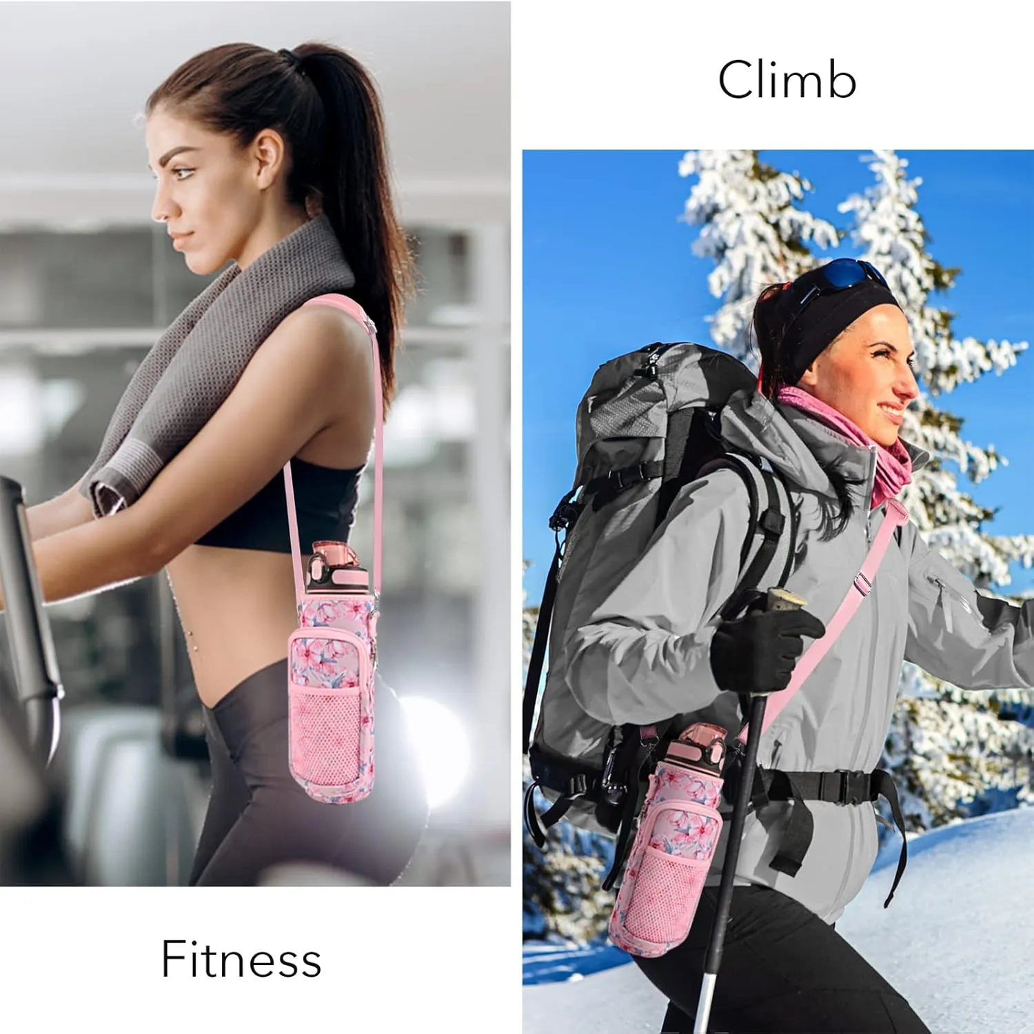 32 oz Water Bottles with Straw & Strap, Motivational Water Bottles with Times to Drink, BPA Free Reusable Sports Water Bottle with Sleeve Carrier for Hiking, Travel, Running or Fitness