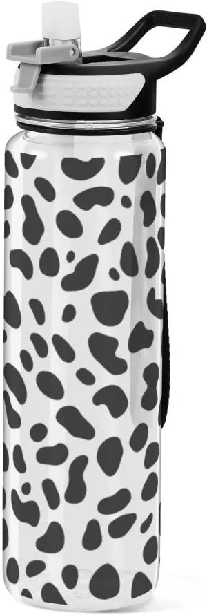 32oz Leopard Print Simple Travel Water Bottle Tritan Free BPA non toxic Water Jug with Spout for Gym Collapsible