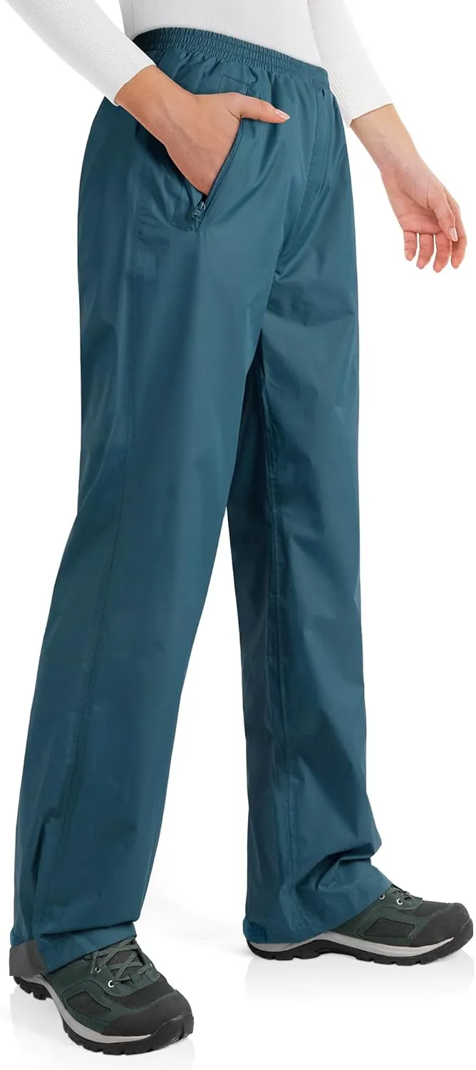 33,000ft Packable Rain Pants for Women Waterproof Pants Lightweight Rain Over Pants Outdoor Windproof Pant for Golf Hiking