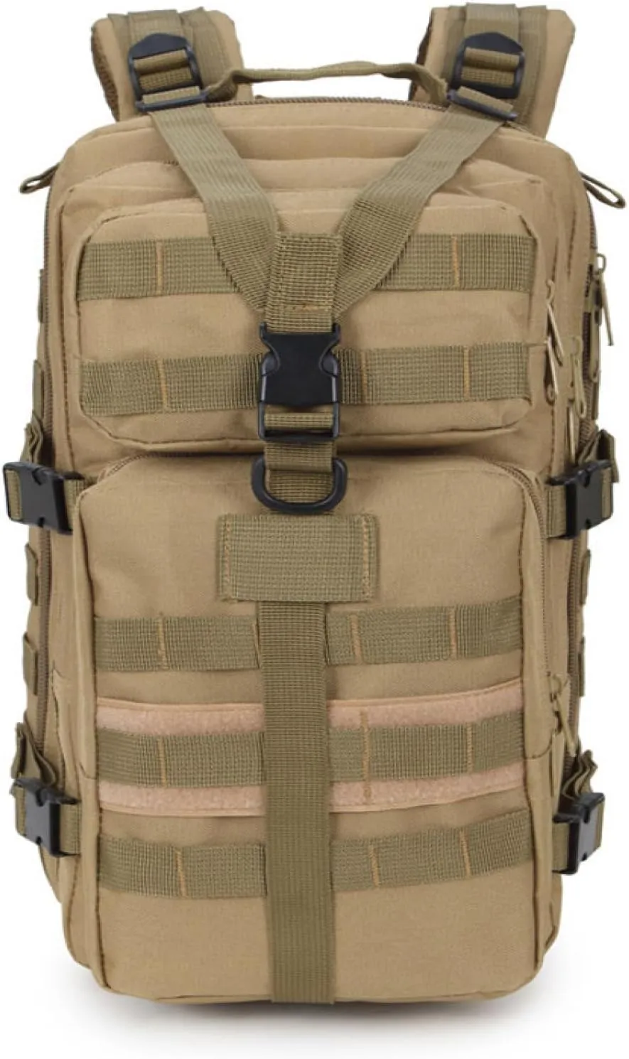 3P Tactical Backpack Outdoor Backpack Camo Pack Medium Lightweight, 36-55L, Black