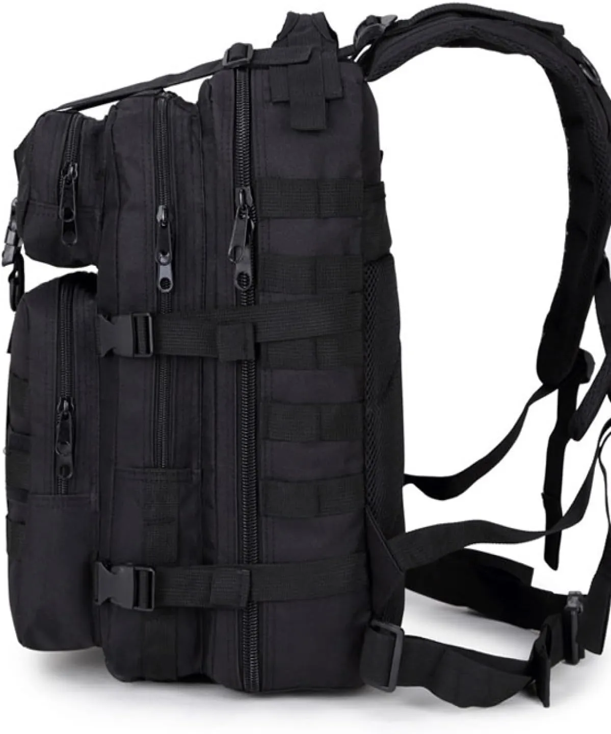 3P Tactical Backpack Outdoor Backpack Camo Pack Medium Lightweight, 36-55L, Black