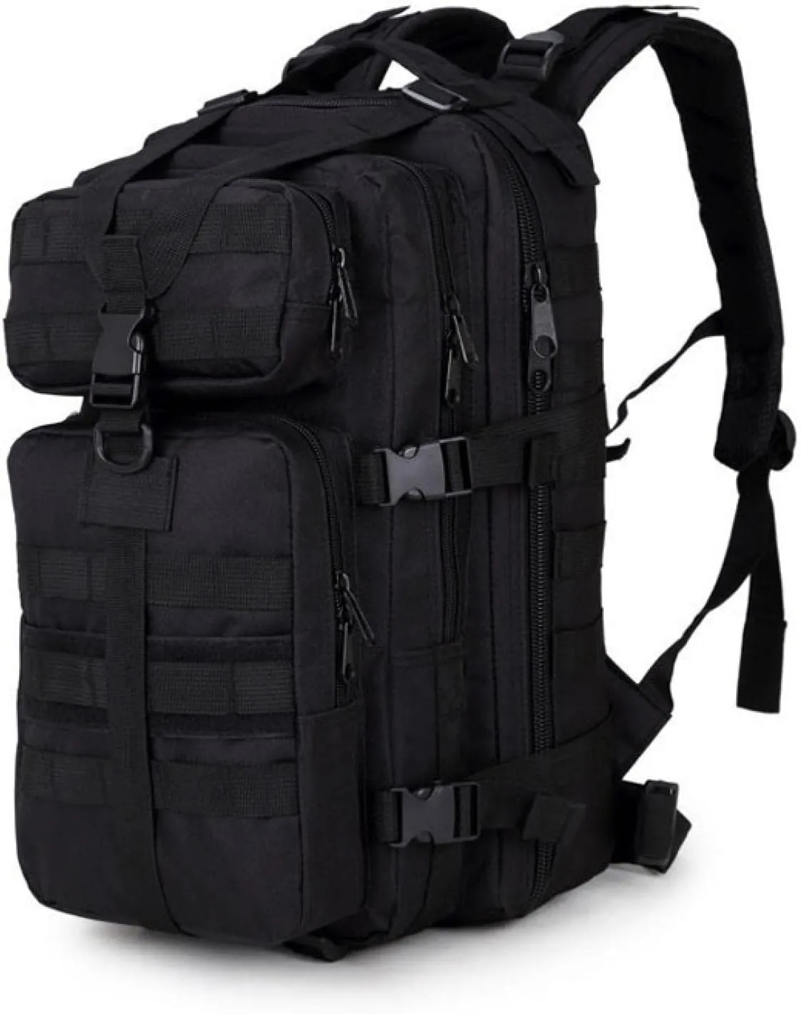 3P Tactical Backpack Outdoor Backpack Camo Pack Medium Lightweight, 36-55L, Black