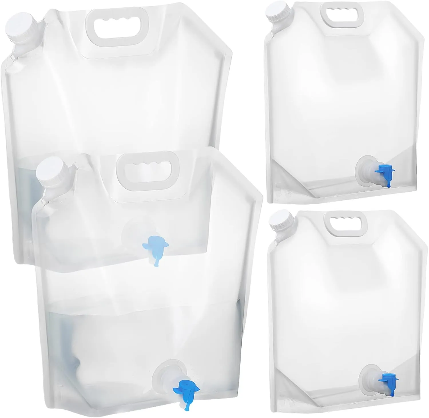 4 Pack Collapsible Water Tanks Portable Water Bottles Jugs with Spout Aquatainer for Camping Hiking Sports