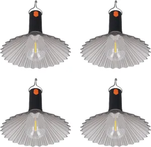 4 Pack LED Camping Tent Lantern, USB Rechargeable Hanging Light with 3 Modes, 10 Hours Warm Light, Compact for Hiking