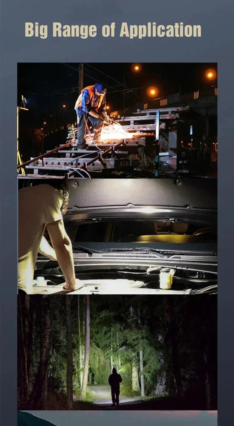 4000mAh LED Tent Light Rechargeable Camping Lantern with Magnet Portable Strong Light Emergency Lamp Outdoor Repair Lighting