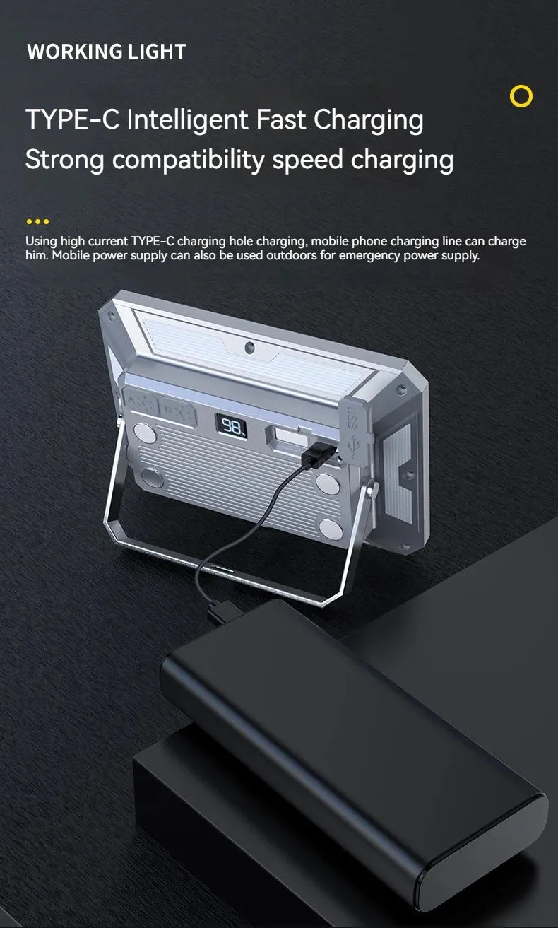 4000mAh LED Tent Light Rechargeable Camping Lantern with Magnet Portable Strong Light Emergency Lamp Outdoor Repair Lighting