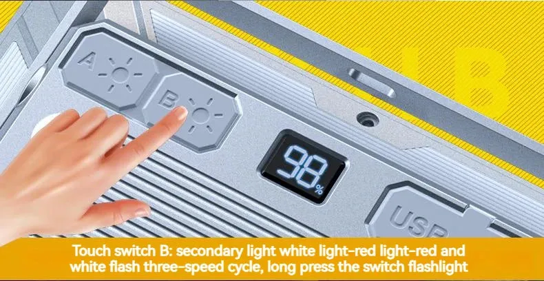 4000mAh LED Tent Light Rechargeable Camping Lantern with Magnet Portable Strong Light Emergency Lamp Outdoor Repair Lighting
