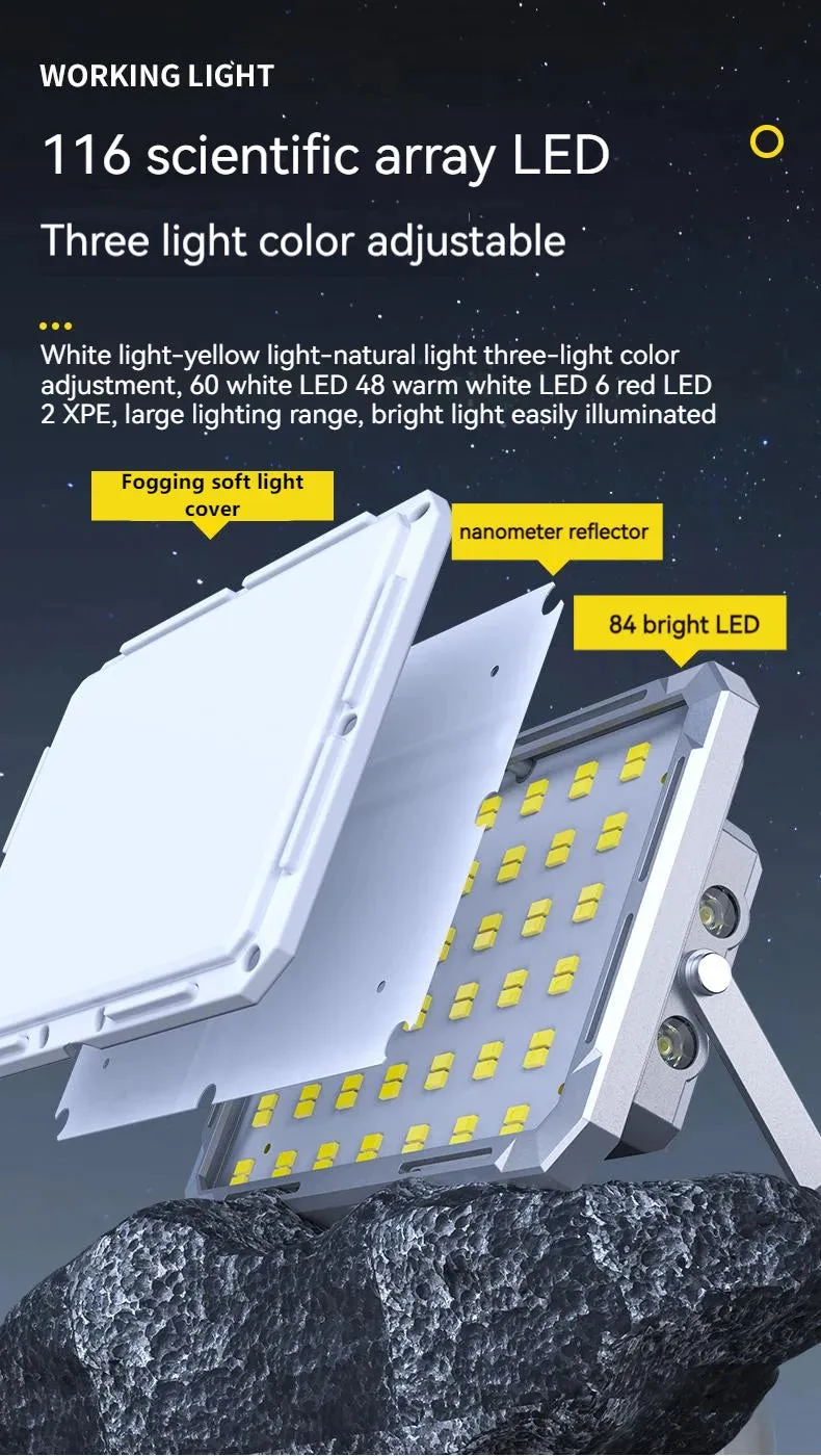4000mAh LED Tent Light Rechargeable Camping Lantern with Magnet Portable Strong Light Emergency Lamp Outdoor Repair Lighting