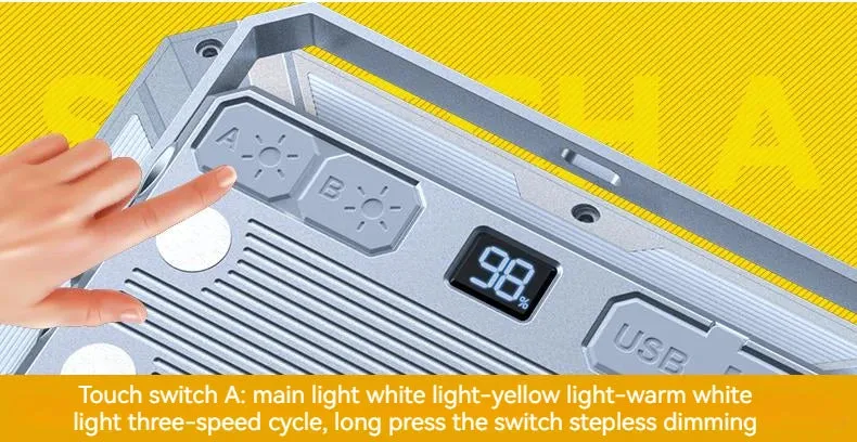 4000mAh LED Tent Light Rechargeable Camping Lantern with Magnet Portable Strong Light Emergency Lamp Outdoor Repair Lighting