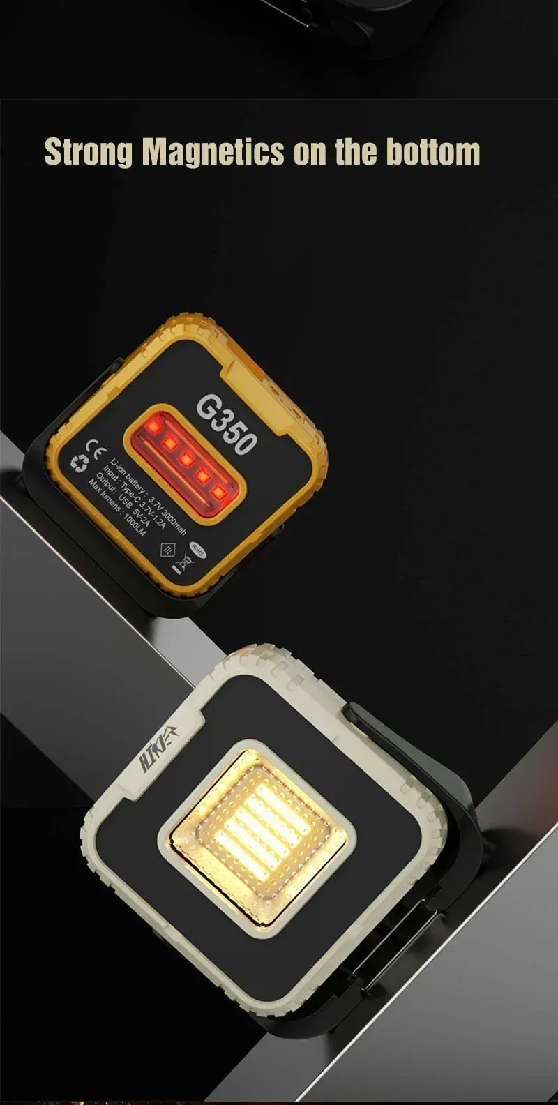 4000mAh LED Tent Light Rechargeable Camping Lantern with Magnet Portable Strong Light Emergency Lamp Outdoor Repair Lighting