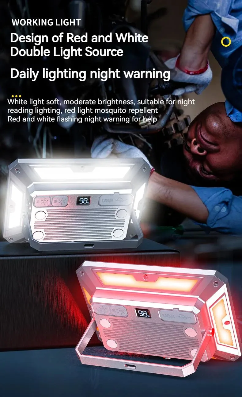 4000mAh LED Tent Light Rechargeable Camping Lantern with Magnet Portable Strong Light Emergency Lamp Outdoor Repair Lighting