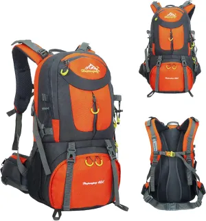 40/50/60L Lightweight Packable Travel Hiking Backpack Daypack (Orange, 60 L)