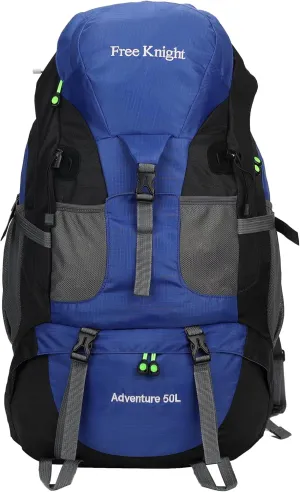 40L Waterproof Hiking Camping Backpack with Rain Cover, Outdoor Sport Travel Daypack Rucksack for Skiing Cycling (Blue)