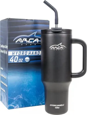 40oz Insulated Hydro Handle with Stainless Steel Straw & Spill-Proof Lid