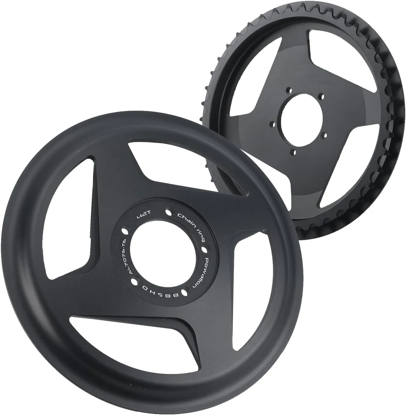42T Chainring for Bafang BBS01B/BBS02B Mid-Drive Motor - 11mm Anti-Drop Offset | Integrated Impact-Resistant Guard | Lightweight 7075 Alloy | ≤12-Speed Compatible