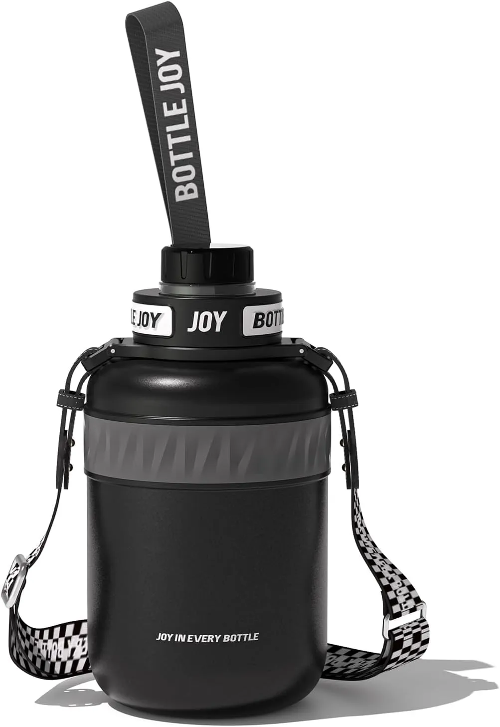 48 oz Stainless Steel Water Bottle with Strap, Double Vacuum Insulated Water Bottle Eco-Friendly and Dishwasher Safe Leakproof Closeable Lid for Cold Drinks Sports Travel School Car