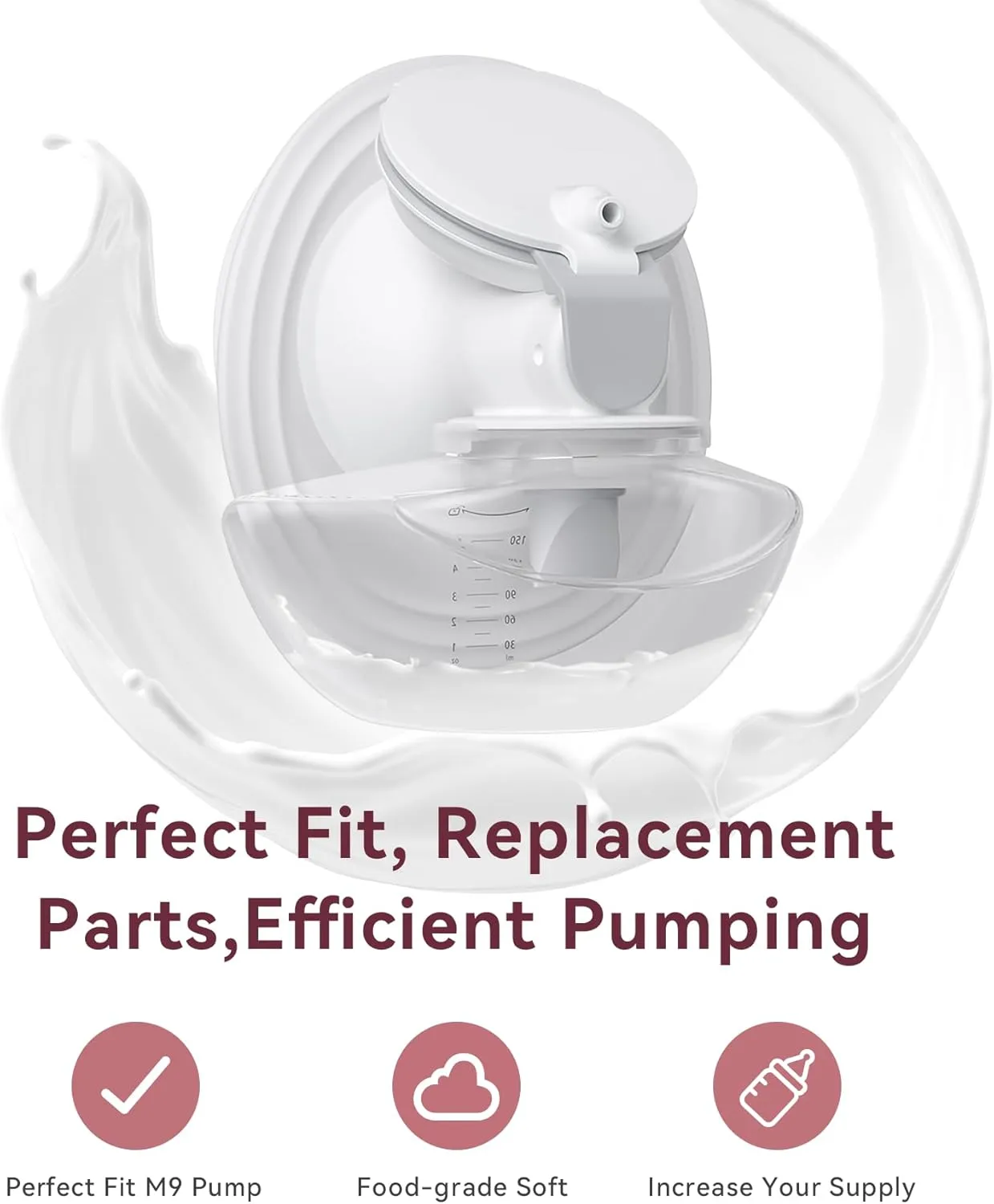 4PCS Diaphragms Compatible with M9 Momcozy Breast Pump, Replace Momcozy M9 Diaphragm Replacement Parts