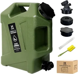 5 Gallon Camping Water Container with Spigot - BPA-Free, Portable Water Jug for Camping, Outdoor Adventures, and Home Use - Lightweight, Durable, Easy to Clean