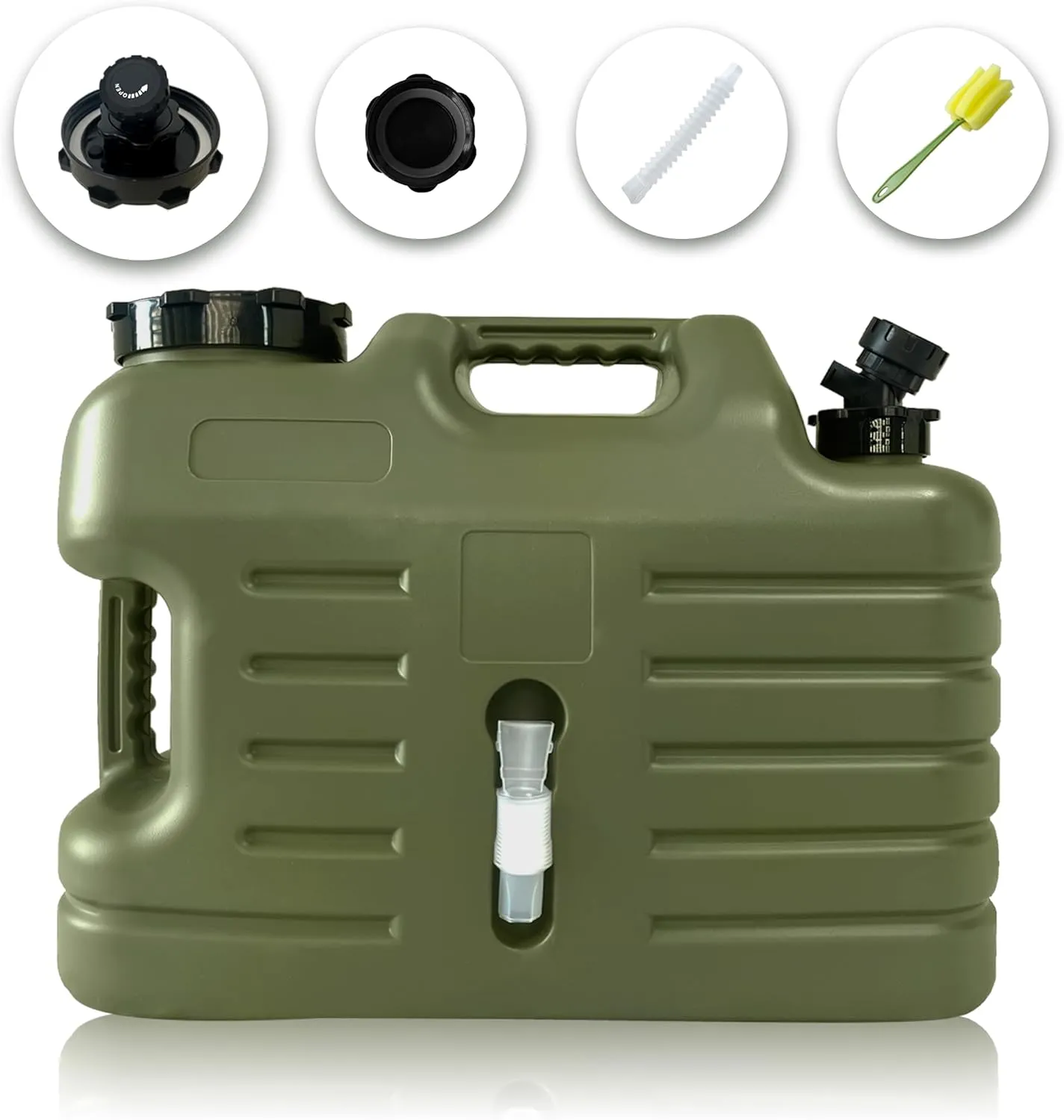 5 Gallon Water Container with Spigot, Portable Camping Water Jug, BPA Free Emergency Water Storage Tank for Outdoor Hiking Camping Vehicle Car Picnic Supplies