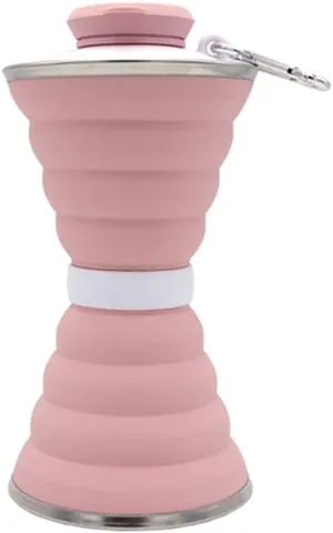 500mL Collapsible Soft Kettle Cycling Silicone Water Bottle Gym Sports Outdoor for Outdoor Exercise Sport Ornaments (Color : Pink)