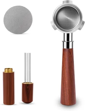 54mm Bottomless Portafilter Fits for Breville BES870/878/880 – Includes Puck Screen and WDT Tool, Stainless Steel Portafilter with 3 Ears, Espresso Kit