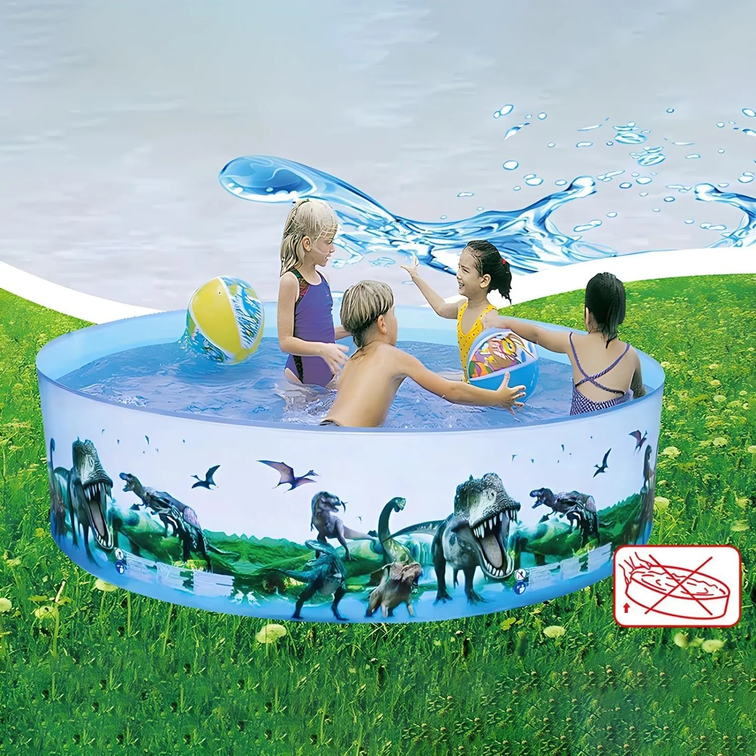 5FT Kiddie Pool for Large Pet Dogs Adults, Fast Easy Set Kids Swimming Pool, Ultimate Fun with Hard Plastic Snapset Baby Wading Pool - Family Pool for Backyards, Toddlers, Party Favors!
