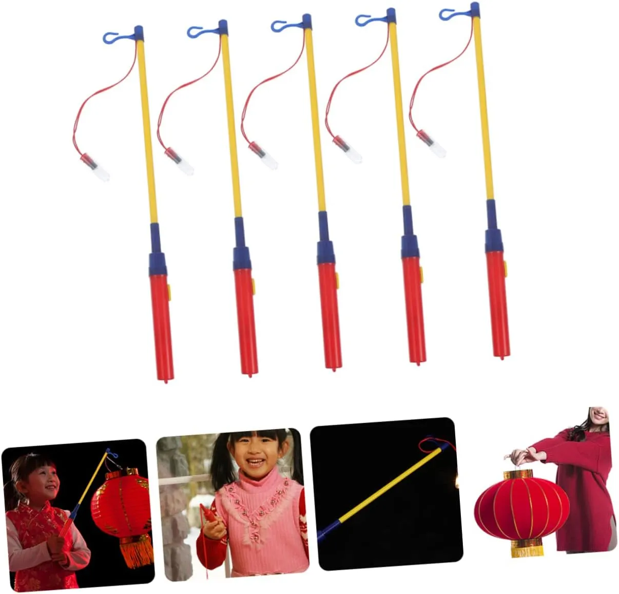 5pcs Lantern Stick Led Lantern Rod Diy Lantern Supplies Glow Stick Led Lantern Handle Diy Lantern Stick Lantern Holder Stick Light Lantern Po