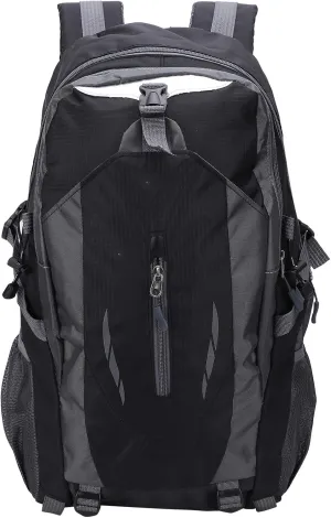 6 Colours 40L Hiking Camping Backpack Lightweight Outdoor Sports Travel Daypack Climbing Tours (Black)