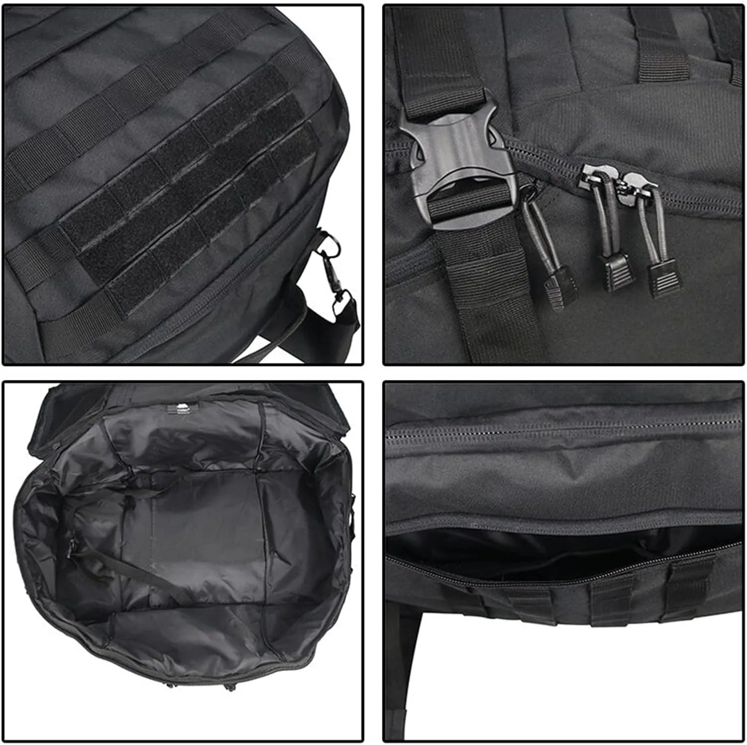 60L 80L Camping Backpacks Men Tactical Backpack Molle Hiking Travel Climbing Rucksack Sports Gym Duffel Bag(Black,Large)