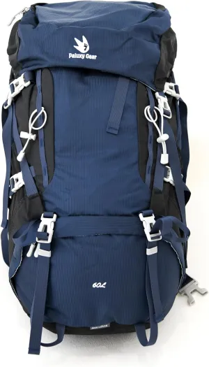 60L Backpack with Adjustable Torso Height and Internal Frame