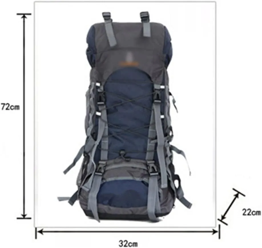 60L Camping Hiking Backpack Mountaineering Bag Large Capacity Men's Backpack Outdoor Hiking Bag(E)