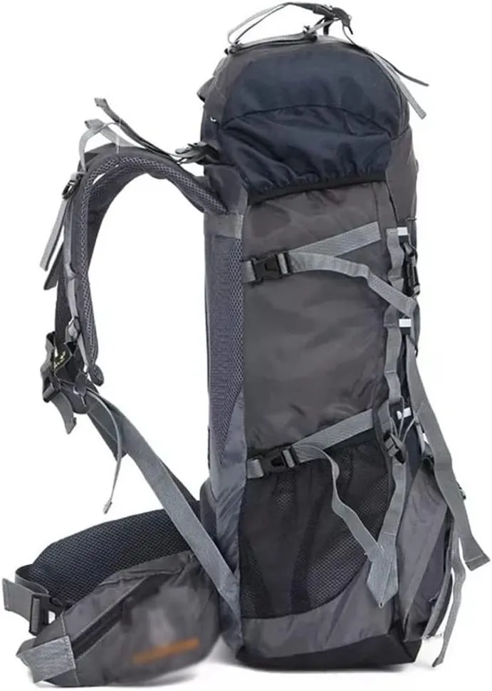 60L Camping Hiking Backpack Mountaineering Bag Large Capacity Men's Backpack Outdoor Hiking Bag(E)