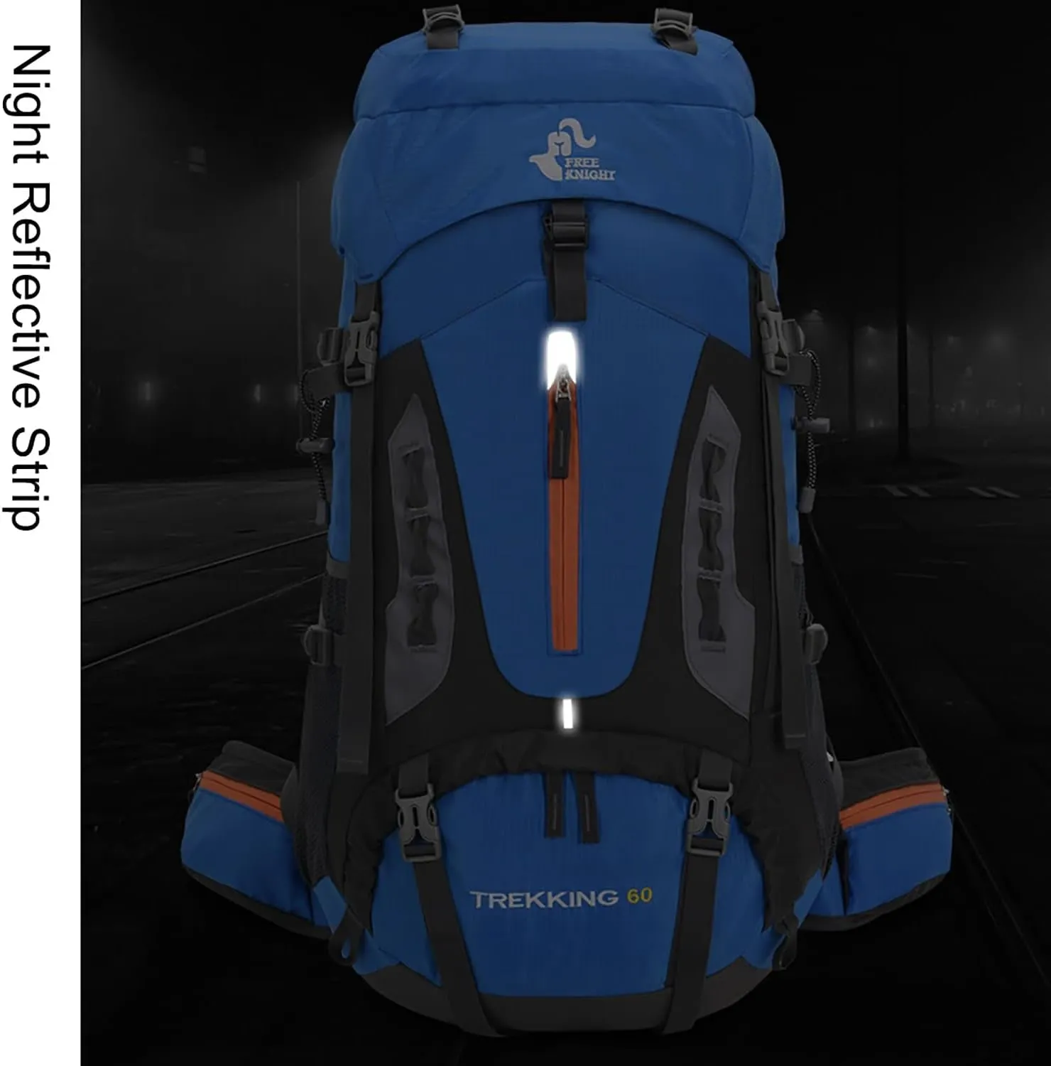 60L Hiking Camping Backpack with Rain Cover, Waterproof Large Capacity Outdoor Sport Travel Daypack Climbing Touring (Gray)