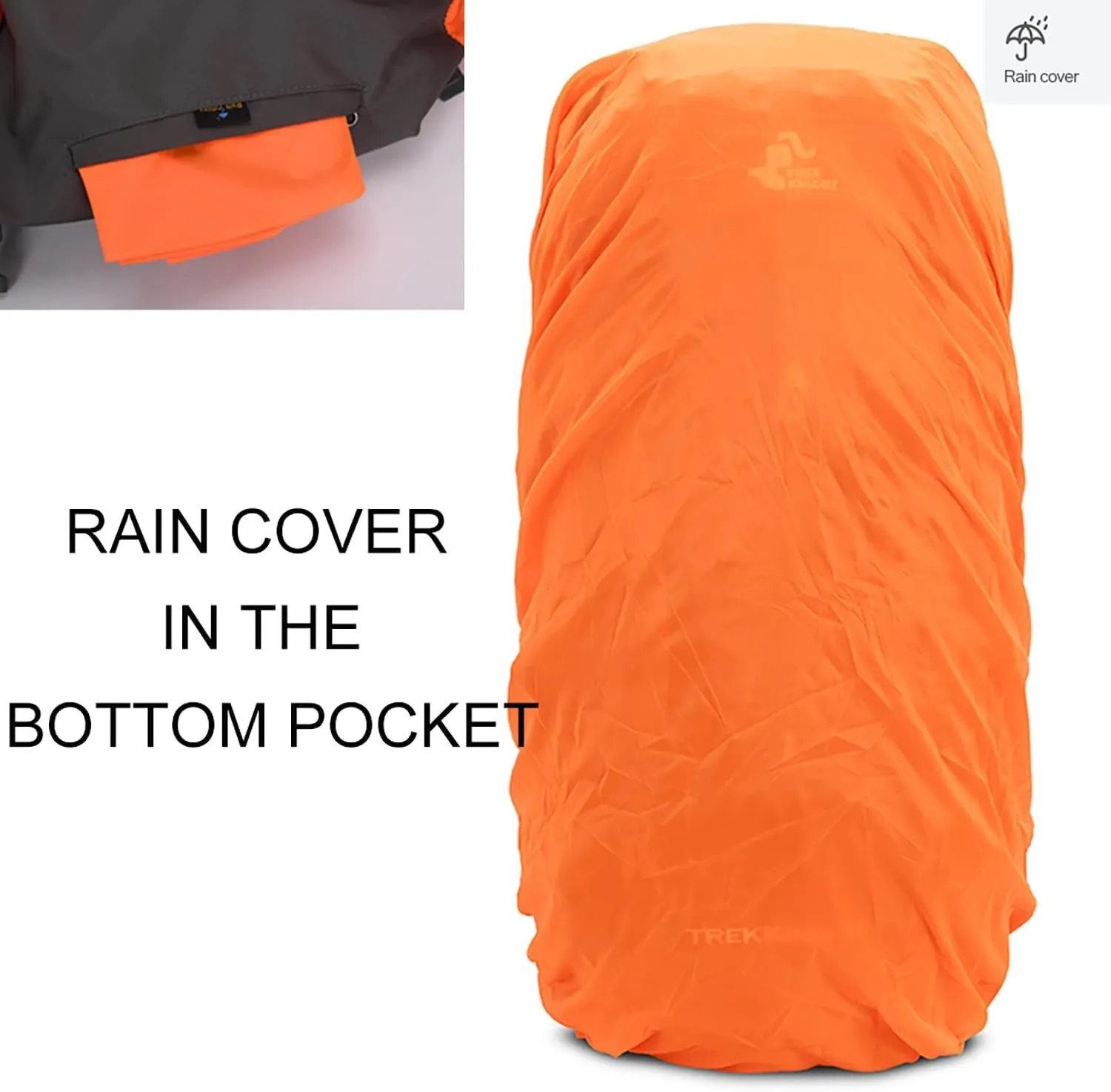 60L Hiking Camping Backpack with Rain Cover, Waterproof Large Capacity Outdoor Sport Travel Daypack Climbing Touring (Gray)