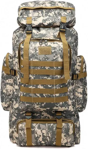 60L Military Tactical Backpack Camping Bags Bag Men's Hiking Travel Backpack AS Show
