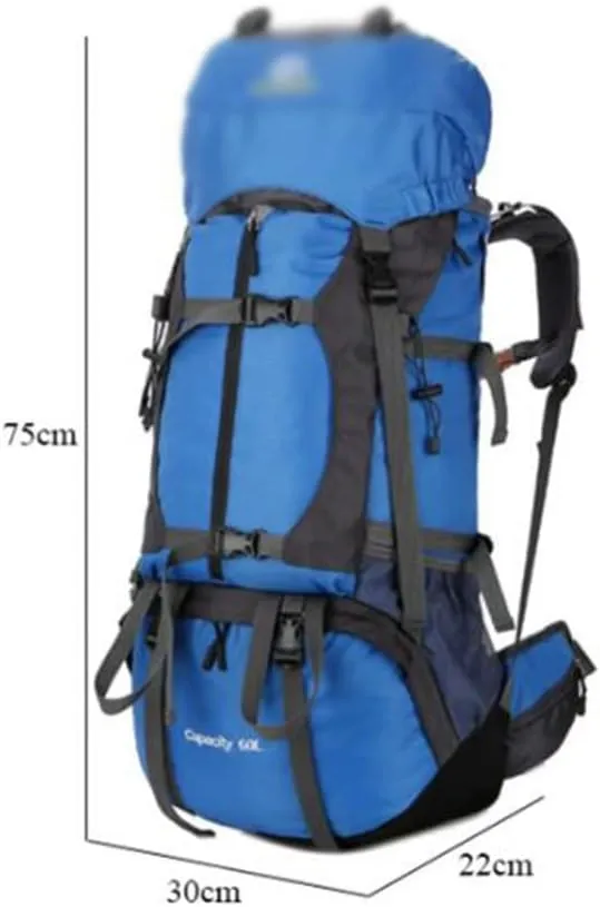 60L Outdoor Mountaineering Bag Hiking Backpack Sports Bag Mountaineering Rucksack(E)