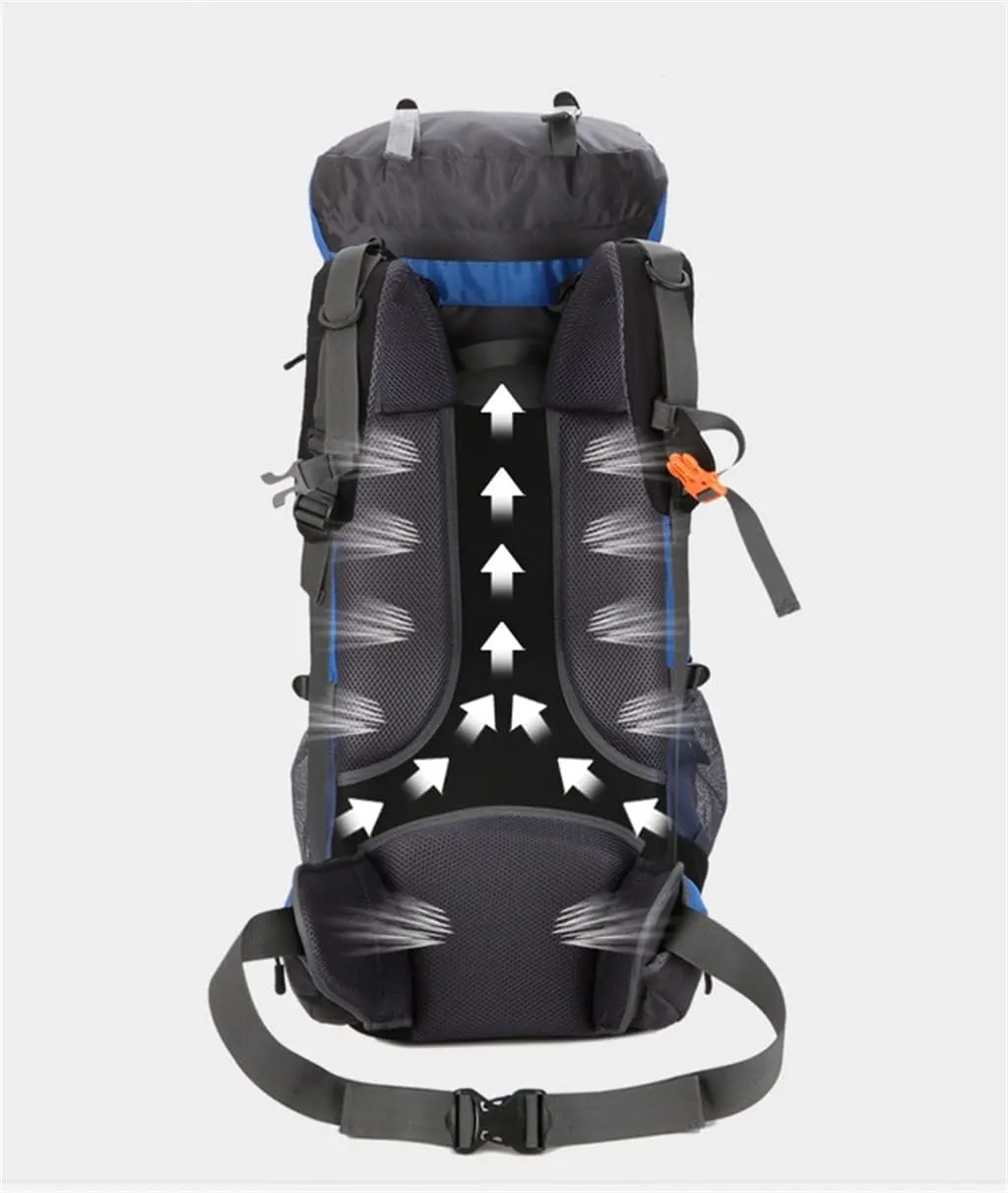 60L Outdoor Mountaineering Bag Hiking Backpack Sports Bag Mountaineering Rucksack(E)