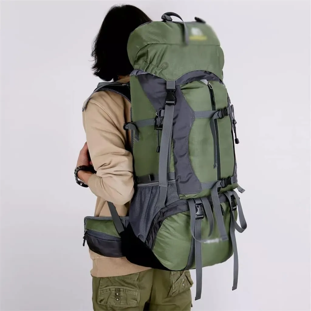 60L Outdoor Mountaineering Bag Hiking Backpack Sports Bag Mountaineering Rucksack(E)