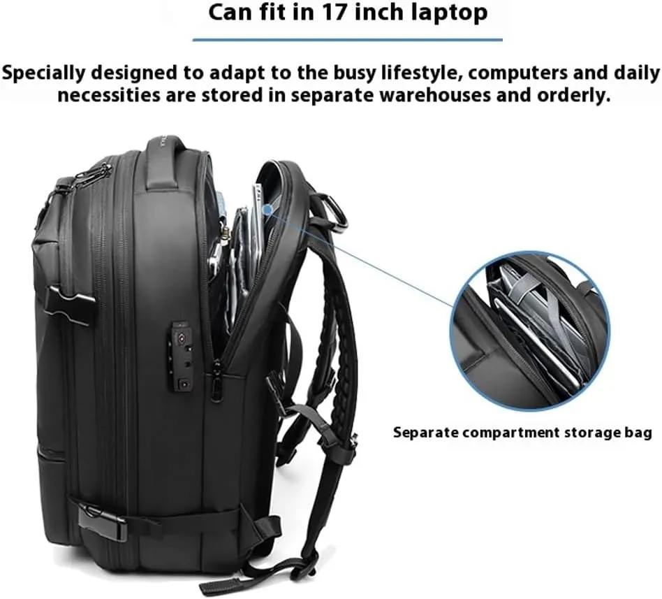 60l Vacuum Backpack Expandable Waterproof Business Air Vacuum Compression Backpack Travel with Pump Lock(Green,with Pump)