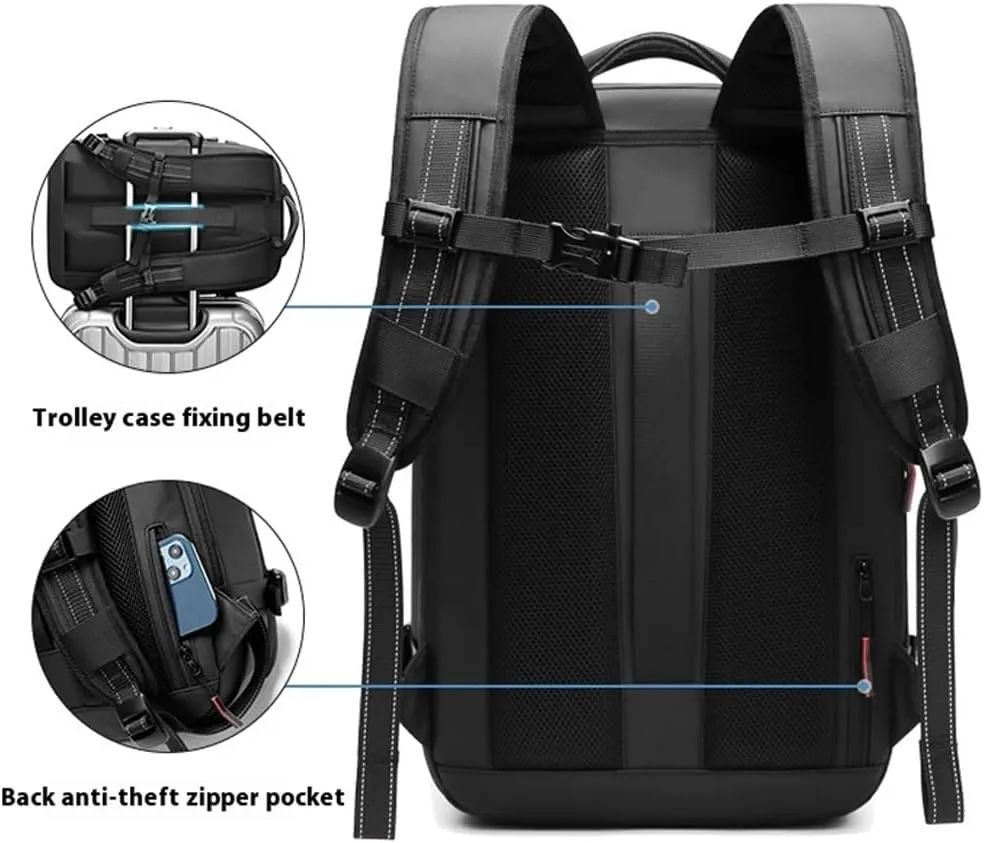 60l Vacuum Backpack Expandable Waterproof Business Air Vacuum Compression Backpack Travel with Pump Lock(Green,with Pump)