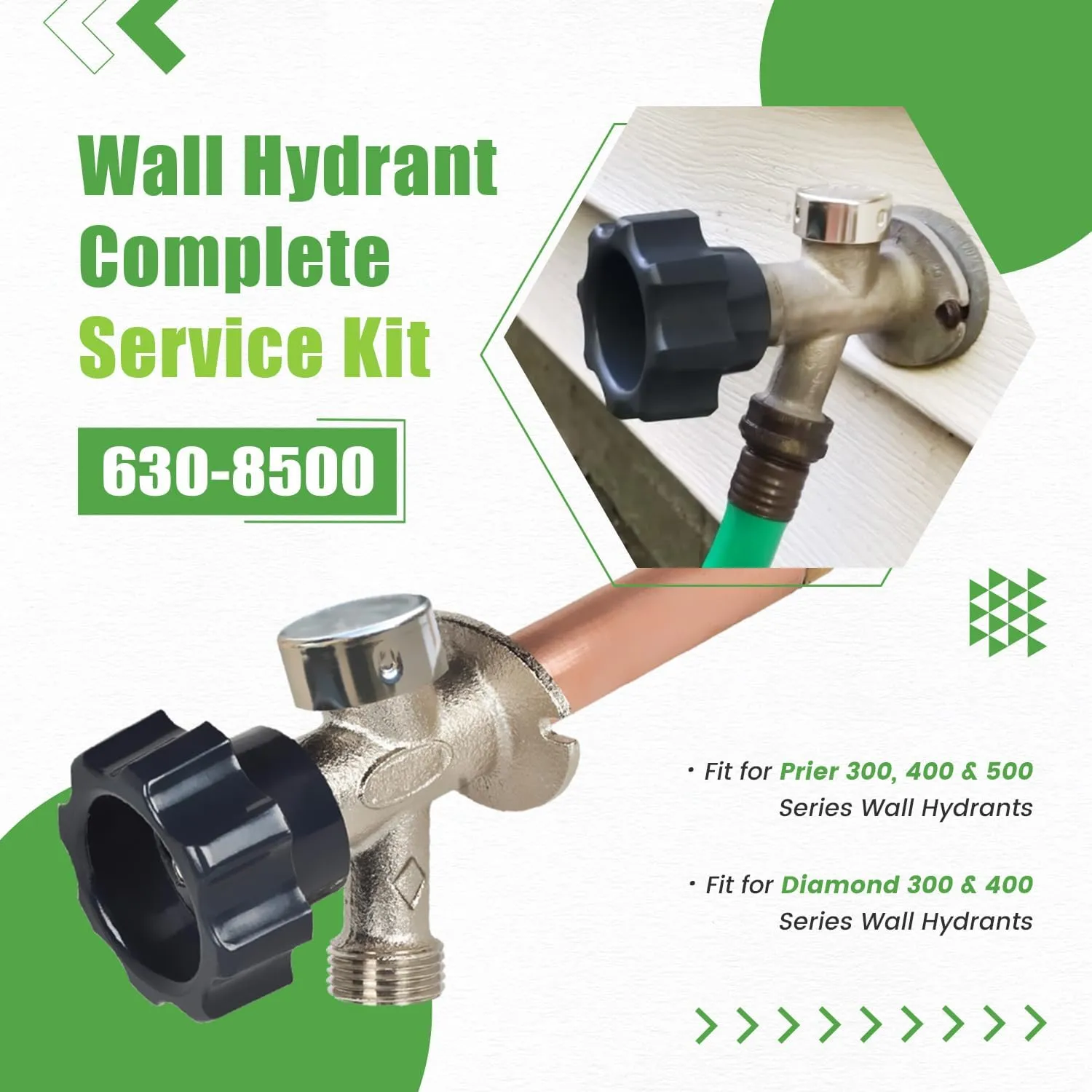 630-8500 Wall Hydrant Complete Service Kit, fit for Prier Mansfield Style 300 400 500 Wall Hydrants, for Diamond 300 400 Series Wall Hydrants