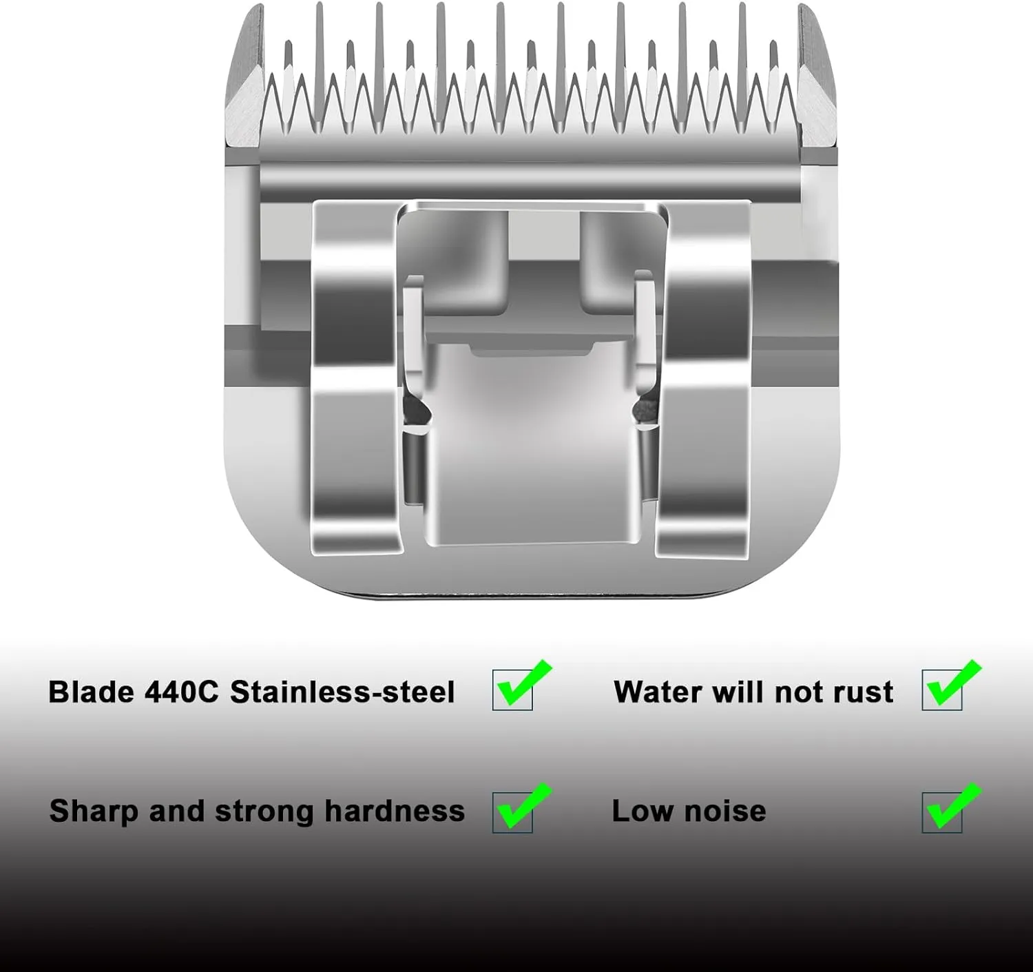 7 Skip Tooth Detachable Pet Dog Grooming Steel Blades,Compatible with Andis,Oster A5,Wahl KM10 Series Clippers,Cut Length 1/8-Inch (3.2mm) ，2 Pack