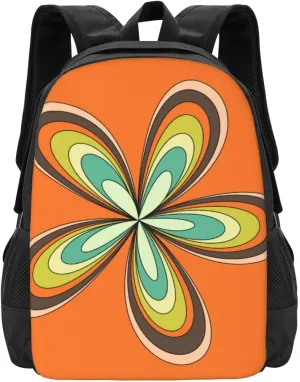70'S Retro Spring Hippie Flower Power Light Lightweight Packable Backpack Travel Casual Hiking Daypack Foldable Backpack For Men Women