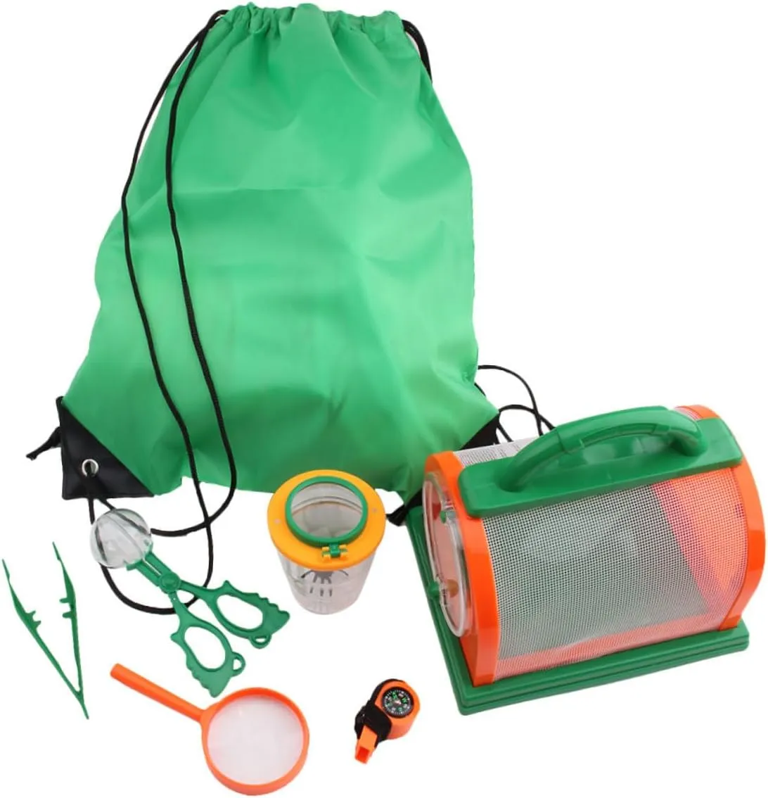 7pcs Observing Kit for Portable Green Magnifying Tools for Outdoor Hiking and Wilderness Exploration and Lightweight Educational Set