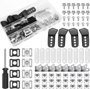 81 Pcs Football Helmet Repair Kit,Hockey Helmet Replacement Parts Including Visor Clips J Clips Screwdriver Chin Strap Adapter Maintenance Tools for Baseball,Softball Helm