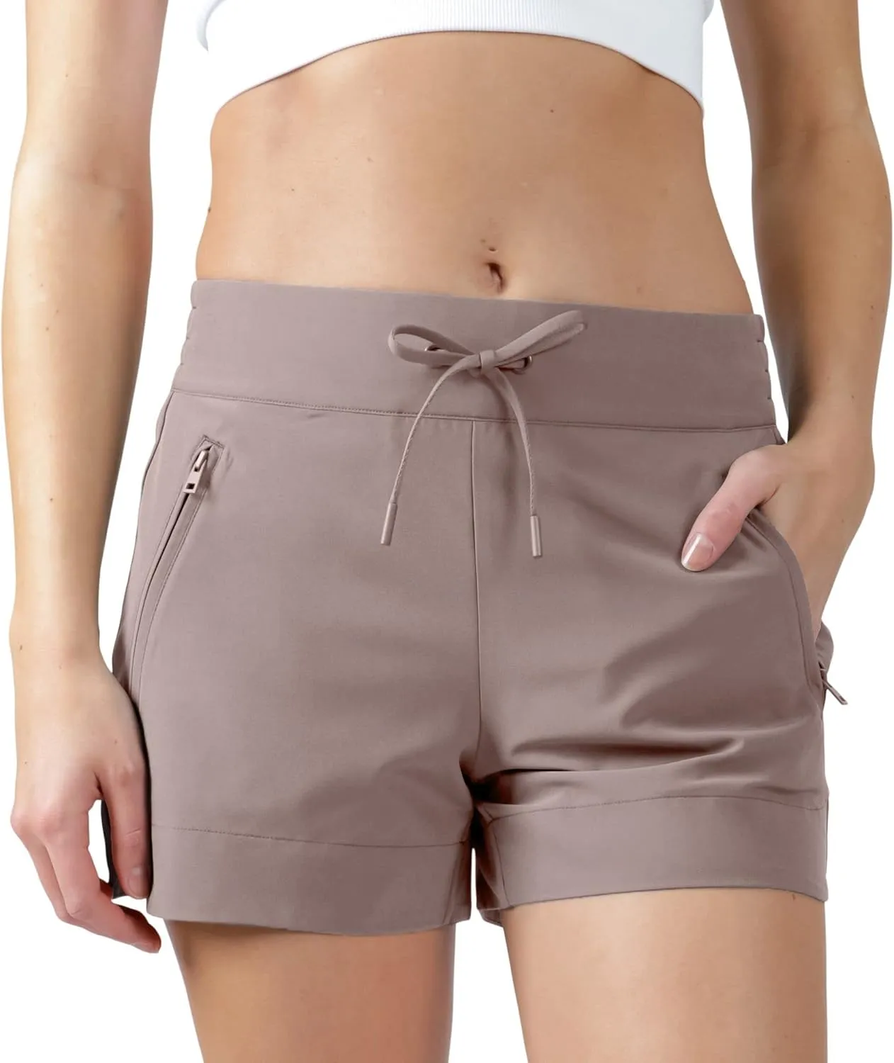 90 Degree By Reflex Stretch Woven Lightweight Walking Shorts with Side Pockets