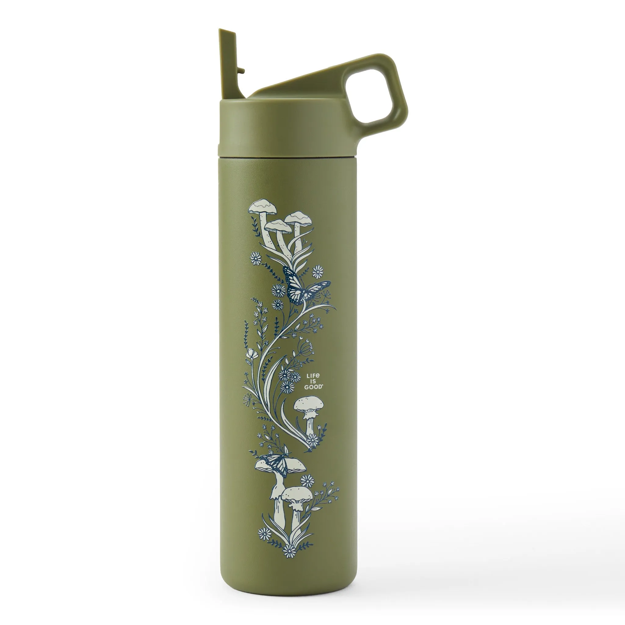 Adult Unisex Mushroom Garden 20 oz. Straw Bottle